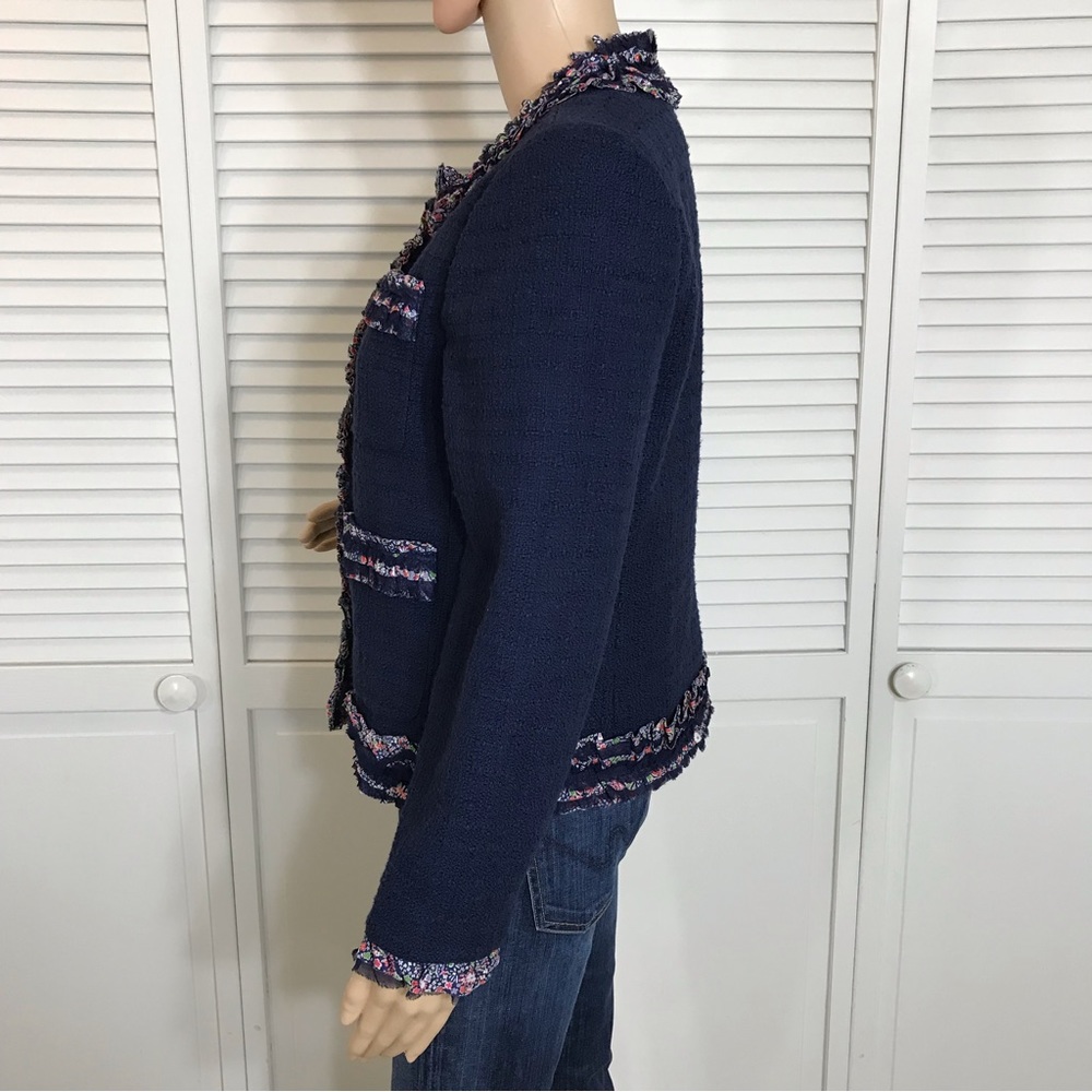 J.Crew Lady Jacket with Liberty Trim Navy Blue Size 8 - Picture 11 of 15